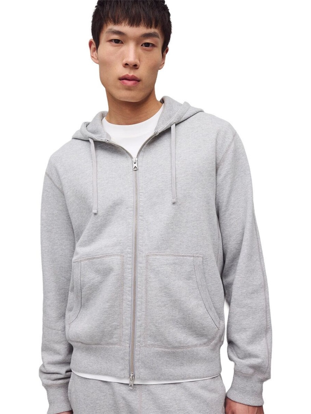 Reigning Champ Midweight Terry Full Zip Hoodie Heather Gray medium men